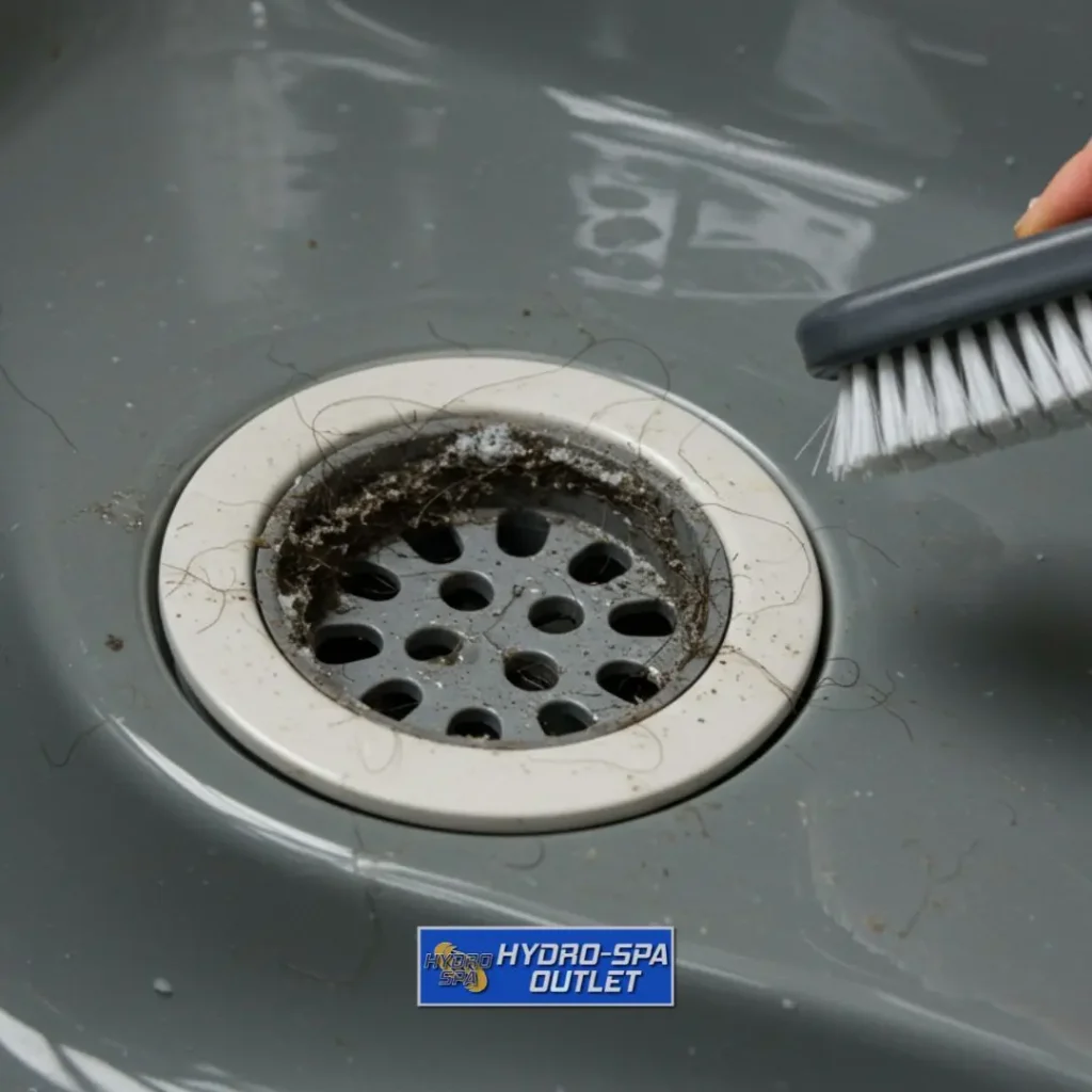 Hot tub drain and cleaning